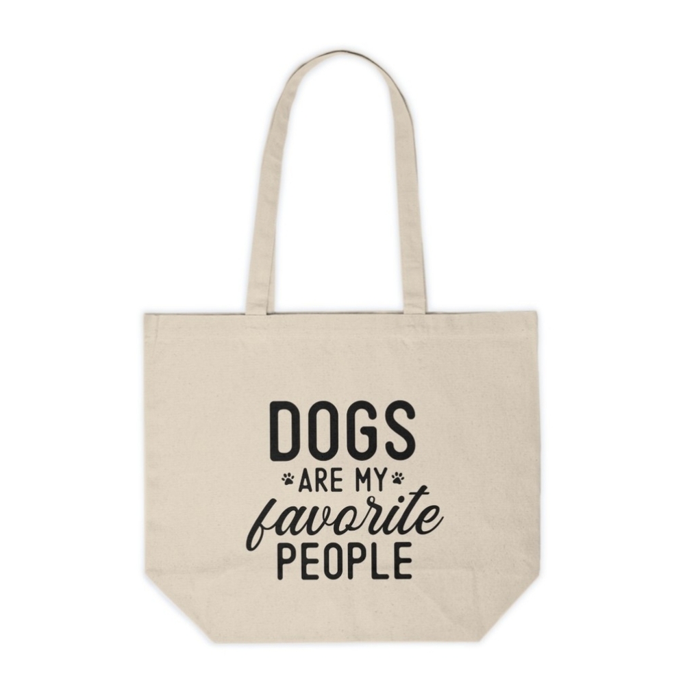 Dogs Are My Favorite People Custom Canvas Tote Bag